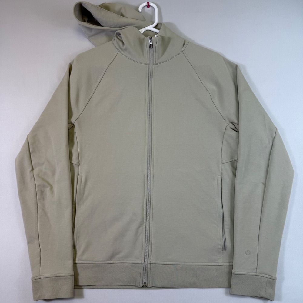 Lululemon City Sweat Full Zip Hoodie Mens Medium Beige French Terry Activewear